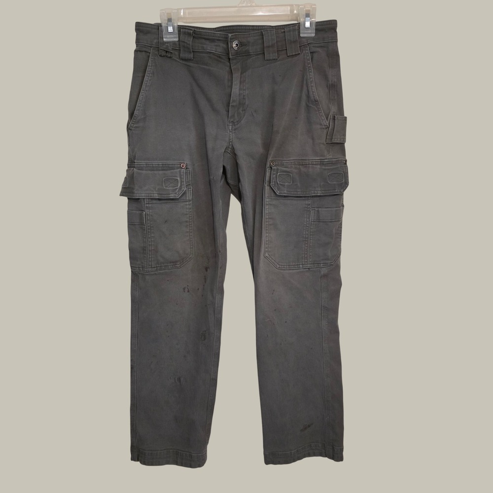 Duluth Mens Flex Fire Hose Cargo Pants Size 32x30 Gray Workwear Distressed